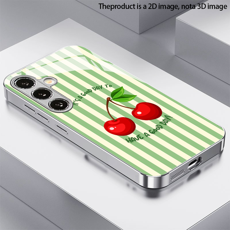 Phone Cases Cherry - Kiraz Çizgili Desenli 2D Telefon Kılıfı