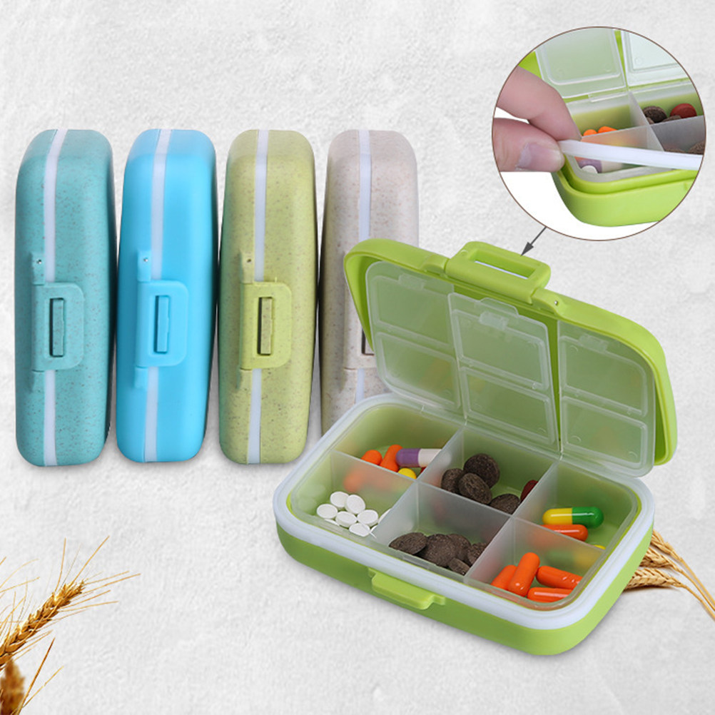 Biodegradable Eco Case - Altı Bölmeli Taşınabilir Hap Kutusu Düzenleyici,