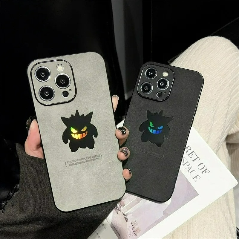 Phone Cases Xr Iphone - Karikatür Anime Gengar Deri Dokulu Lazer
