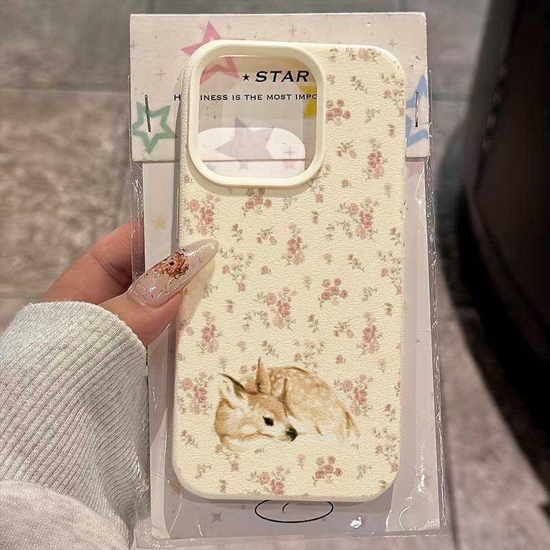 Phone Cases Online - Sevimli Geyik Tam Çiçek Desenli Tasarım