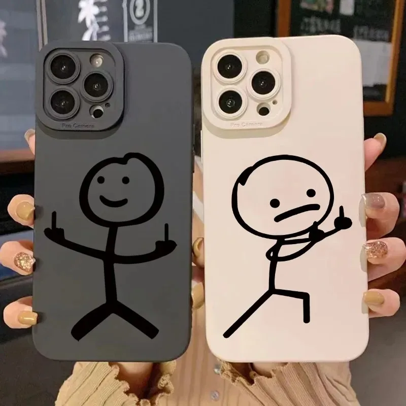 Phone Cases Online - Sevimli Karikatür Kibrit Adamı Mat Silikon