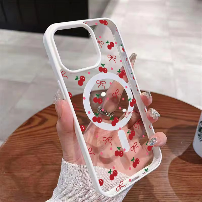Phone Cases Cherry - Kırmızı Kiraz Baskılı Manyetik Telefon Kılıfı