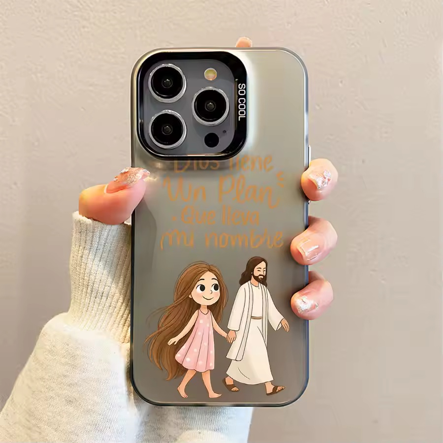 Phone Cases Xr Iphone - Sevimli Kız Tanrıyla Yürüyen Mat Telefon