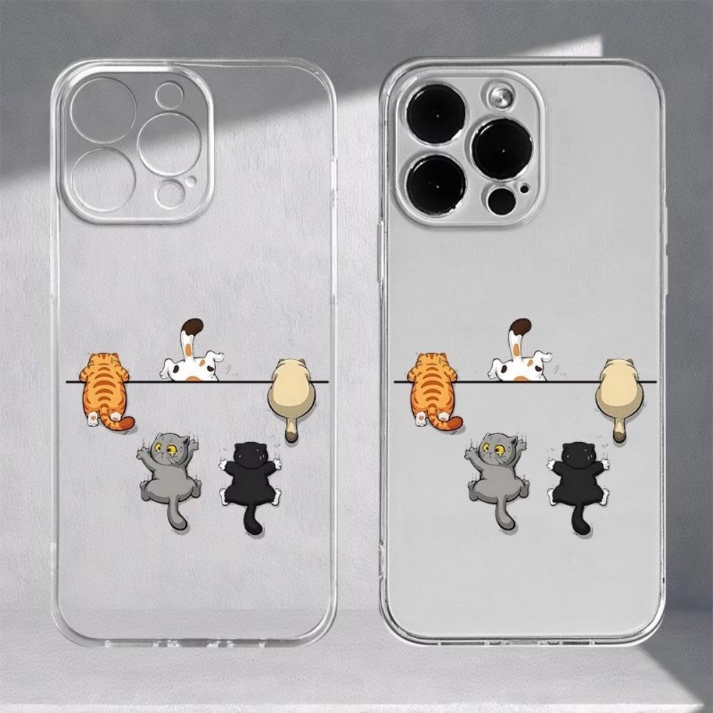 Phone Cases Amazon - Beş Sevimli Kedi Desenli Telefon Kılıfı