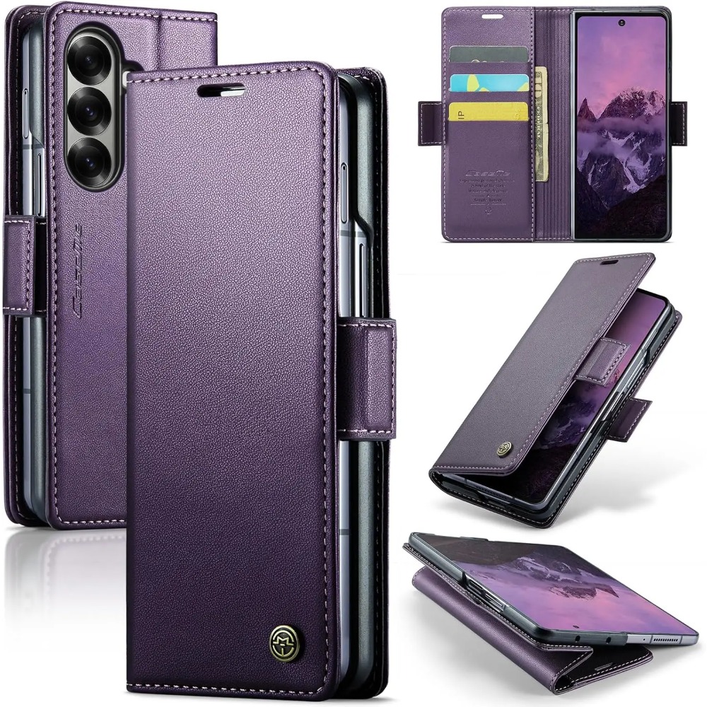 Leather Folio Wallet Case - Samsung Z Fold 8 Ultra 7