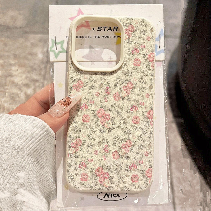 Phone Cases Online - Sevimli Kız Çiçek Desenli Beyaz Klasik