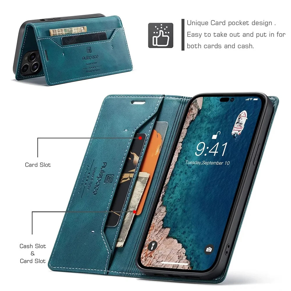 IPhone 16 15 14 13 12 11 Pro M - Leather Folio Wallet Case incelemesi ve fiyatı