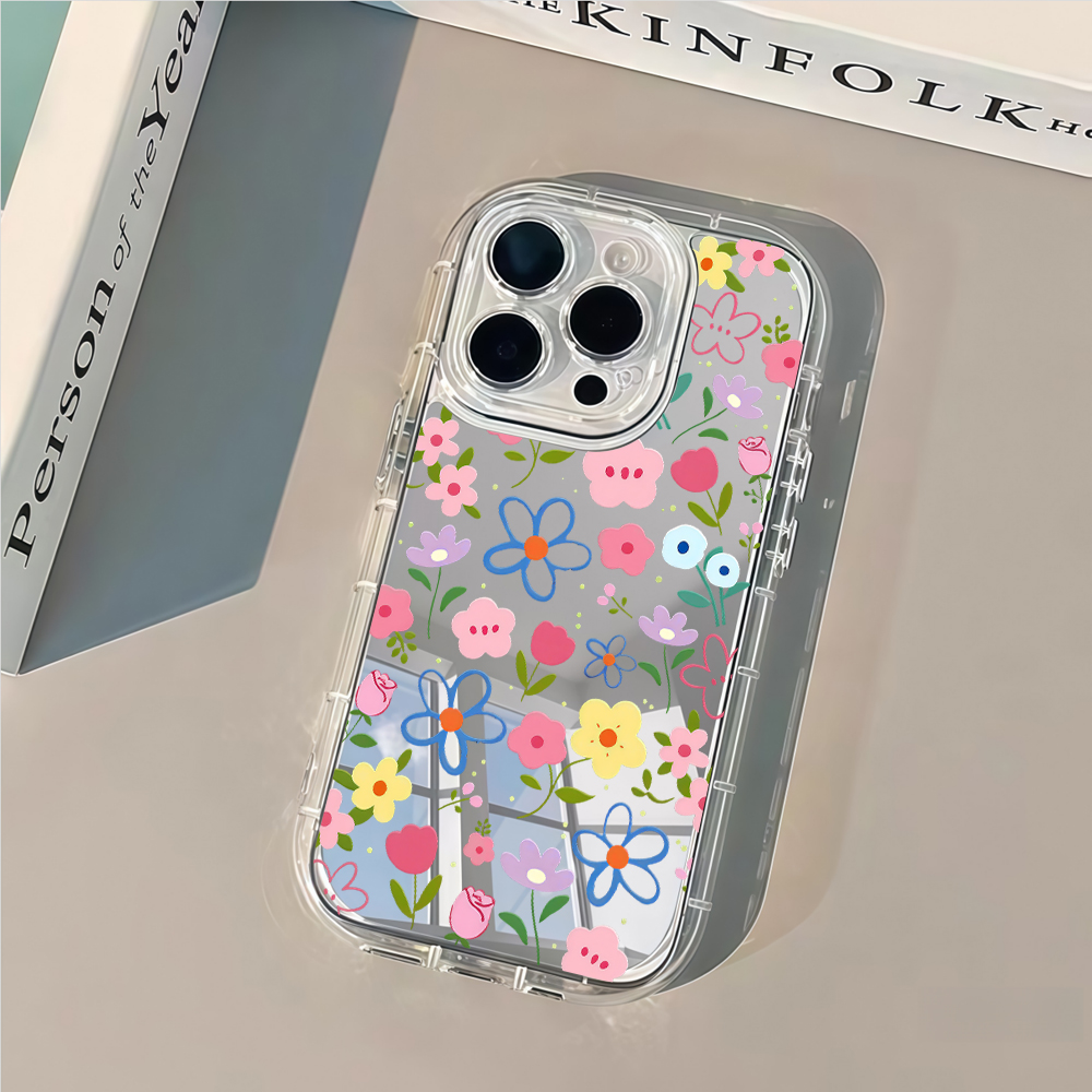 Kore Tarzı Çiçek Desenli Gümüş - Phone Cases Online incelemesi ve fiyatı